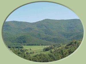 Mountain view in Alleghany County, Virginia, near the city of Covington